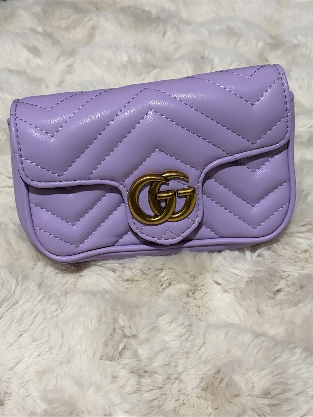 Mini Marmont Quilted Shoulder Bag in Lavender